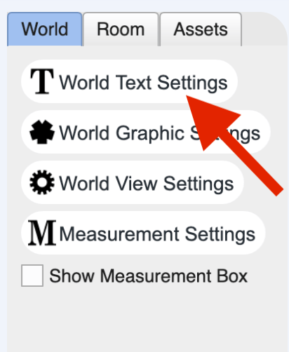 world text settings